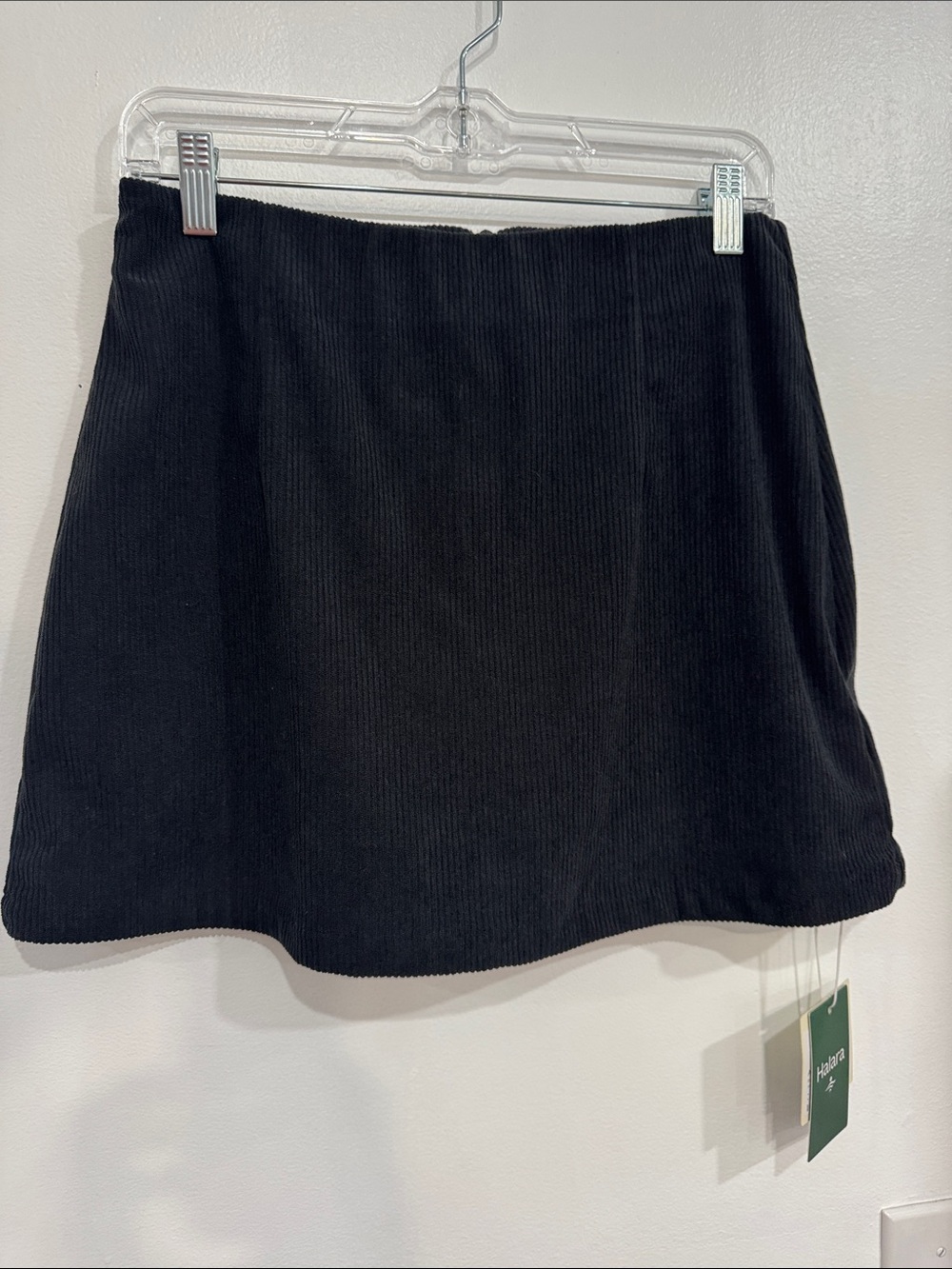 HALARA Black Corduroy Mini Skirt